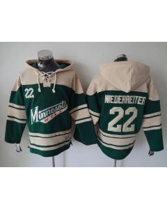 Wild #22 Nino Niederreiter Green Sawyer Hooded Sweatshirt Stitched NHL Jersey
