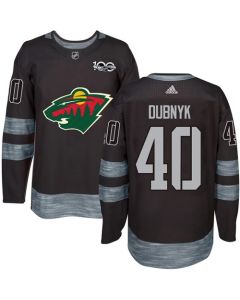 Wild #40 Devan Dubnyk Black 1917-2017 100th Anniversary Stitched NHL Jersey