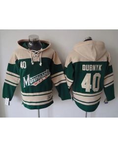 Wild #40 Devan Dubnyk Green Sawyer Hooded Sweatshirt Stitched NHL Jersey