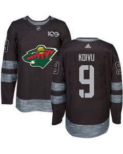 Wild #9 Mikko Koivu Black 1917-2017 100th Anniversary Stitched NHL Jersey