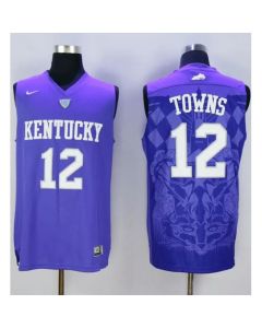 Wildcats #12 Karl-Anthony Towns Blue Basketball Stitched NCAA Jersey