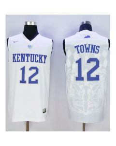 Wildcats #12 Karl-Anthony Towns White Basketball Stitched NCAA Jersey