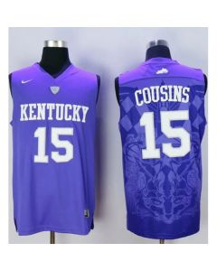 Wildcats #15 DeMarcus Cousins Blue Basketball Stitched NCAA Jersey