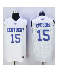 Wildcats #15 DeMarcus Cousins White Basketball Stitched NCAA Jersey
