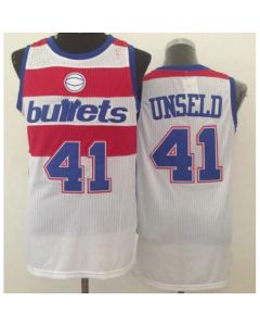 Wizards #41 Wes Unseld White Bullets Throwback Stitched NBA Jersey