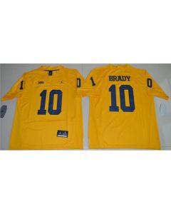 Wolverines #10 Tom Brady Gold Limited Stitched NCAA Jersey