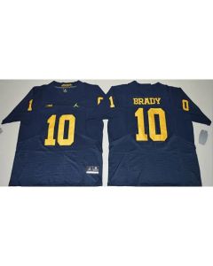 Wolverines #10 Tom Brady Navy Blue Elite Stitched NCAA Jersey
