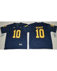Wolverines #10 Tom Brady Navy Blue Stitched NCAA Jersey