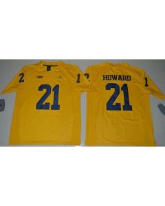Wolverines #21 Desmond Howard Gold Limited Stitched NCAA Jersey
