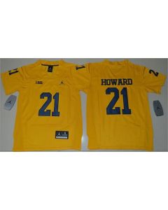 Wolverines #21 Desmond Howard Gold Stitched Youth NCAA Jersey