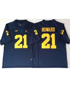 Wolverines #21 Desmond Howard Navy Blue Elite Stitched NCAA Jersey