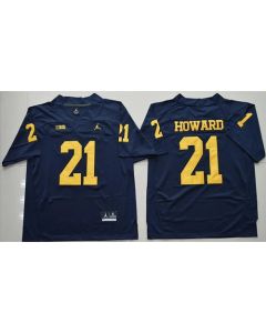 Wolverines #21 Desmond Howard Navy Blue Stitched NCAA Jersey