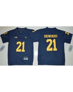 Wolverines #21 Desmond Howard Navy Blue Stitched Youth NCAA Jersey