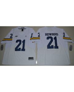 Wolverines #21 Desmond Howard White Elite Stitched NCAA Jersey