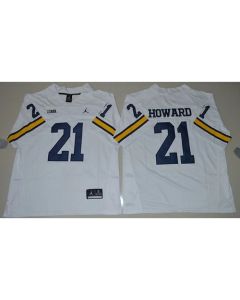 Wolverines #21 Desmond Howard White Stitched NCAA Jersey