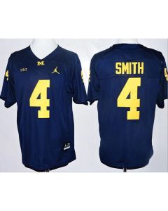 Wolverines #4 De'Veon Smith Navy Blue Stitched NCAA Jersey