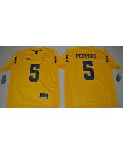 Wolverines #5 Jabrill Peppers Gold Limited Stitched NCAA Jersey