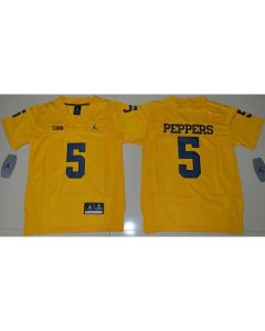Wolverines #5 Jabrill Peppers Gold Stitched Youth NCAA Jersey