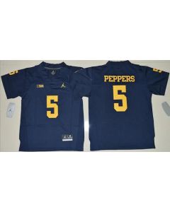 Wolverines #5 Jabrill Peppers Navy Blue Stitched Youth NCAA Jersey