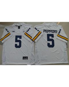 Wolverines #5 Jabrill Peppers White Stitched NCAA Jersey