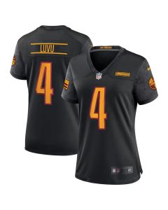 Women's #4 Frankie Luvu Black Washington Commanders Game Jersey (Black)