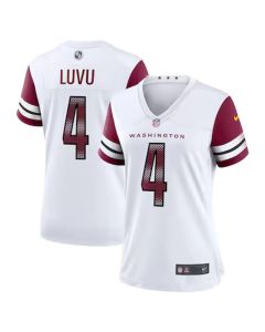 Women's #4 Frankie Luvu White Washington Commanders Game Jersey