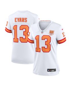 Women's '76 Tampa Bay Buccaneers #13 Mike Evans White 50th Season Game Jersey (White)