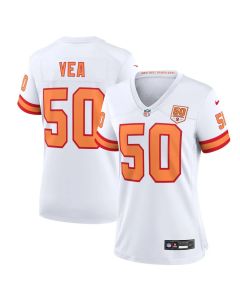 Women's '76 Tampa Bay Buccaneers #50 Vita Vea White 50th Season Game Jersey (White)