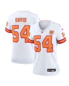 Women's '76 Tampa Bay Buccaneers #54 Lavonte David White 50th Season Game Jersey (White)