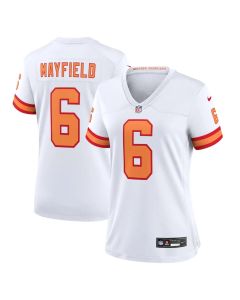 Women's '76 Tampa Bay Buccaneers #6 Baker Mayfield White Player Game Jersey (White)
