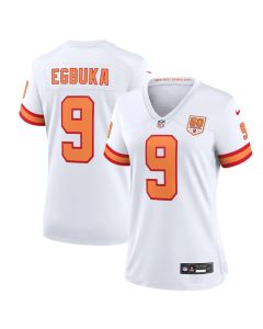 Women's '76 Tampa Bay Buccaneers #9 Emeka Egbuka White 50th Season Game Jersey (White)