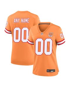 Women's '76 Tampa Bay Buccaneers Custom Orange White 50th Season Game Jersey