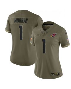 Women's Arizona Cardinals #1 Kyler Murray 2022 Olive Salute To Service Limited Stitched Jersey(Run Small)