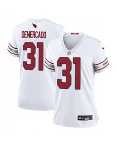Women's Arizona Cardinals #31 Emari Demercado White 2023 Stitched Jersey(Run Small)