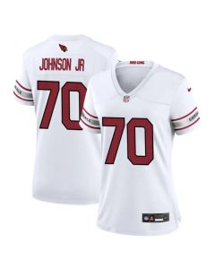 Women's Arizona Cardinals #70 Paris Johnson Jr White 2023 Draft Stitched Jersey(Run Small)