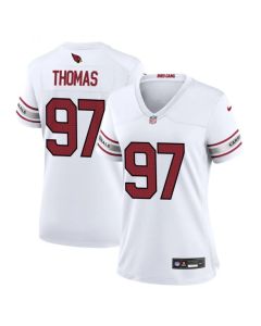 Women's Arizona Cardinals #97 Cameron Thomas White 2023 Stitched Jersey(Run Small)