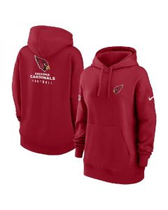 Women's Arizona Cardinals Red Sideline Club Fleece Pullover Hoodie(Run Small)