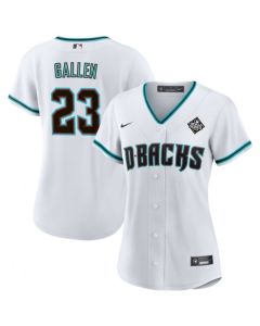 Women's Arizona Diamondbacks #23 Zac Gallen White 2023 World Series Stitched Baseball Jersey(Run Small)