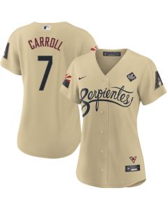 Women's Arizona Diamondbacks #7 Corbin Carroll Cream 2023 World Series City Connect Stitched Baseball Jersey(Run Small)