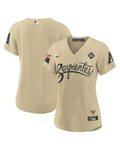 Women's Arizona Diamondbacks Blank Cream 2023 World Series City Connect Stitched Baseball Jersey(Run Small)