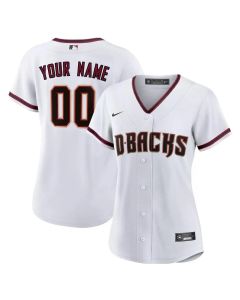 Women's Arizona Diamondbacks White Home Replica Custom Jersey (White)
