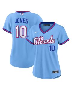 Women's Atlanta Braves #10 Chipper Jones Nike Powder Blue 2026 City Connect Stadium Jersey (Blue)