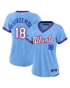 Women's Atlanta Braves #18 Mike Yastrzemski Nike Powder Blue 2026 City Connect Stadium Jersey