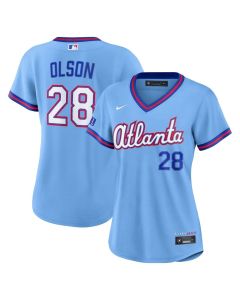 Women's Atlanta Braves #28 Matt Olson Nike Powder Blue 2026 City Connect Stadium Jersey (Blue)