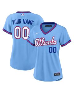 Women's Atlanta Braves Nike Powder Blue 2026 City Connect Stadium Custom Jersey