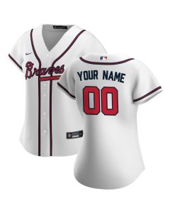 Women's Atlanta Braves Nike White Home Replica Custom Jersey (White)