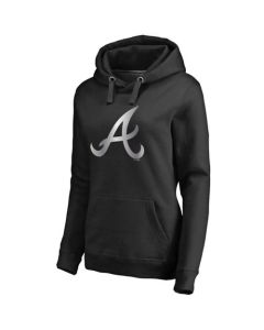 Women's Atlanta Braves Platinum Collection Pullover Hoodie Black