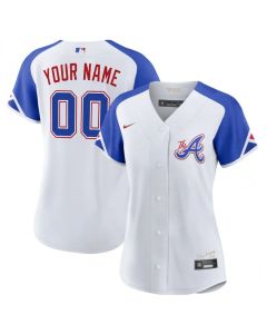 Women's Atlanta Braves White 2023 City Connect Custom Jersey (White)