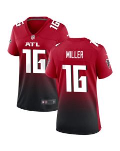 Women's Atlanta Falcons #16 Scott Miller Red/Black Stitched Jersey(Run Small)