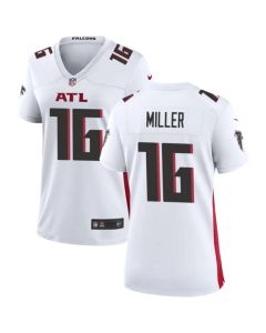 Women's Atlanta Falcons #16 Scott Miller White Stitched Jersey(Run Small)